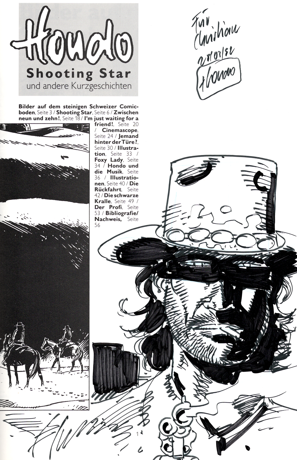 Zeichnung Hondo (Otto Janssen), Zürich 1992